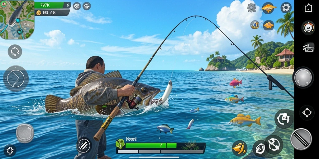Gameplay seru dengan berbagai jenis ikan yang bisa ditangkap.