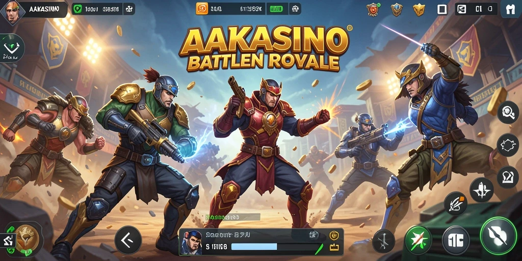 Tampilan gameplay seru di AAKASINO dengan aksi Battle Royale.