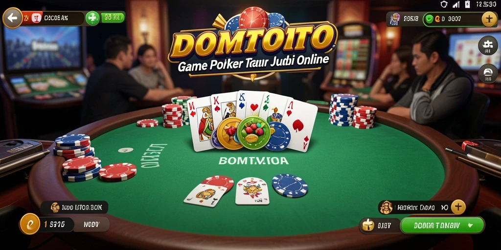 Screenshot utama DOMTOTO menampilkan pertandingan poker yang seru.