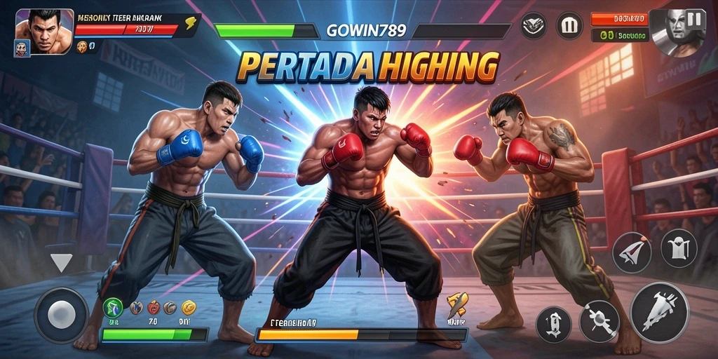 Tangkapan layar menampilkan aksi pertarungan yang intens dalam GOWIN789.