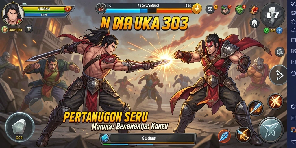 Tampilan gameplay KAKA303 yang intens dan seru saat bertarung.