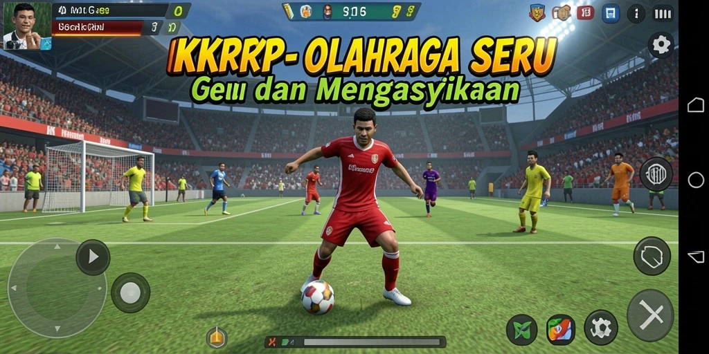 Tampilan gameplay KKRP dengan aksi olahraga yang mendebarkan.