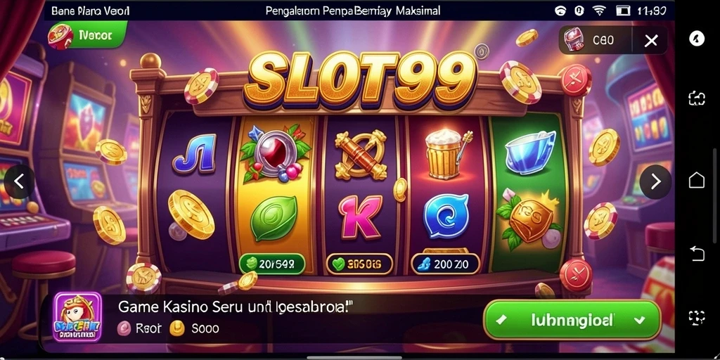 Tampilan menakjubkan dari gameplay Kasino SLOT99 yang seru.