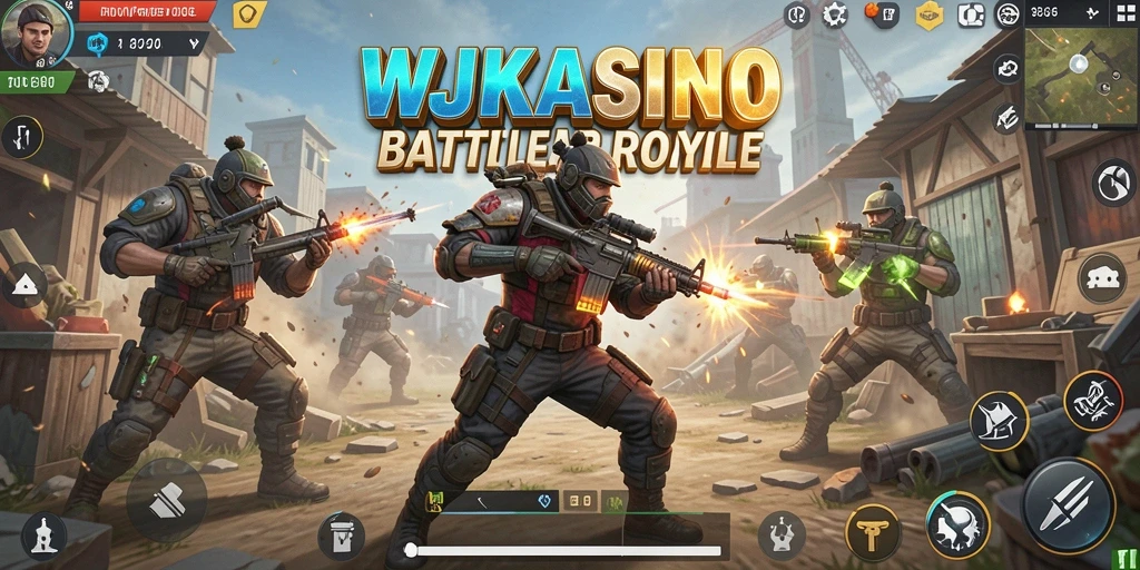 Gameplay WJKASINO yang seru dan menegangkan saat pertempuran Battle Royale.